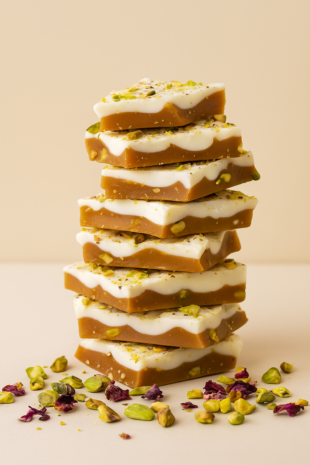 Pistachio Rose White Chocolate Toffee