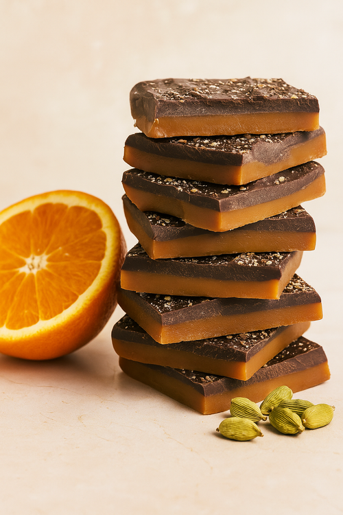 Cardamom Orange Dark Chocolate Toffee